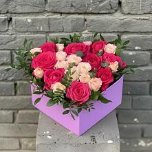 Цветочная композиция из Розы в коробке в Биорках