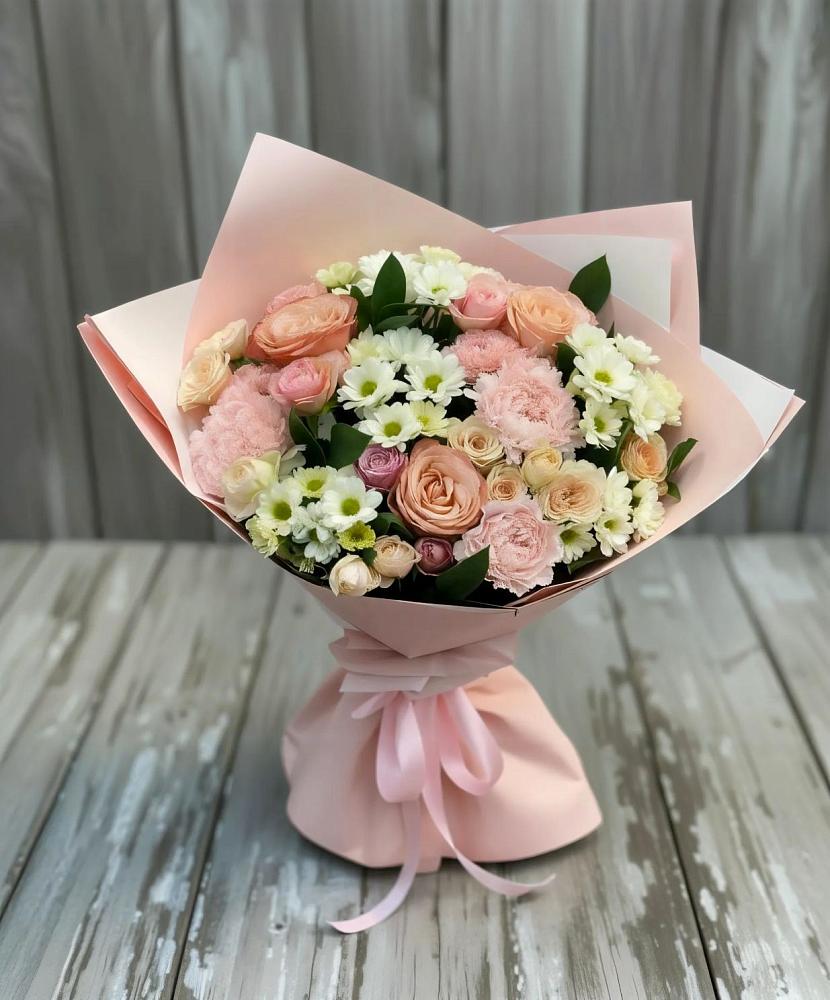 Букет цветов из: Гвоздики, Розы и Хризантемы в Биорках