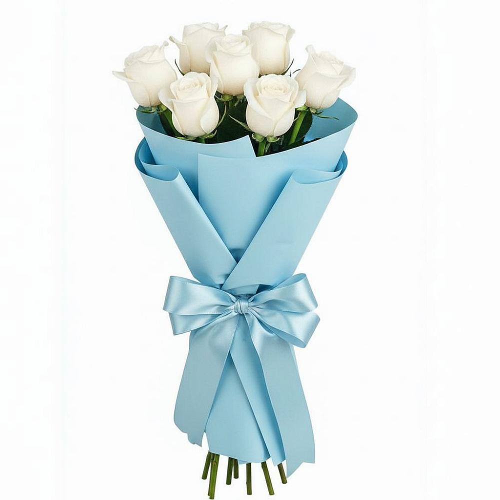 Букет 7 белых роз Проуд в Биорках