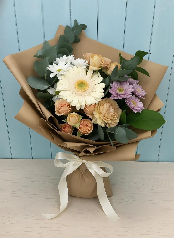 Букет цветов из: Герберы и Хризантемы в Биорках