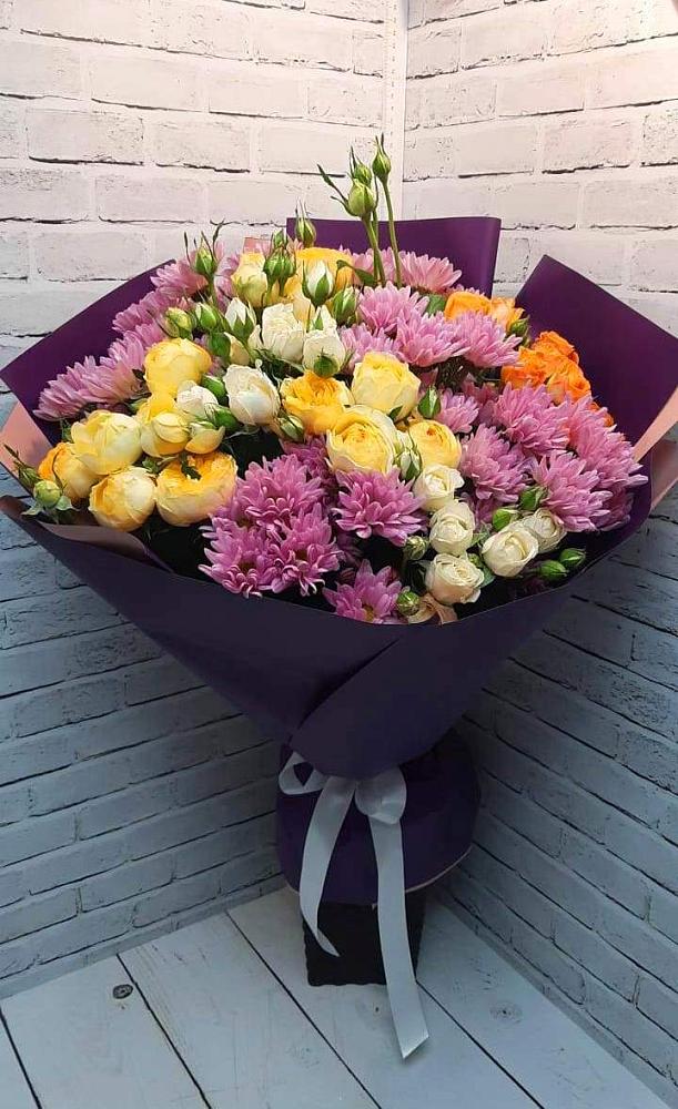 Букет цветов из: Хризантемы и Розы в Биорках