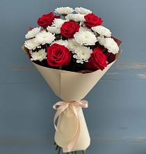 Букет цветов из:  Розы и Хризантемы в Биорках