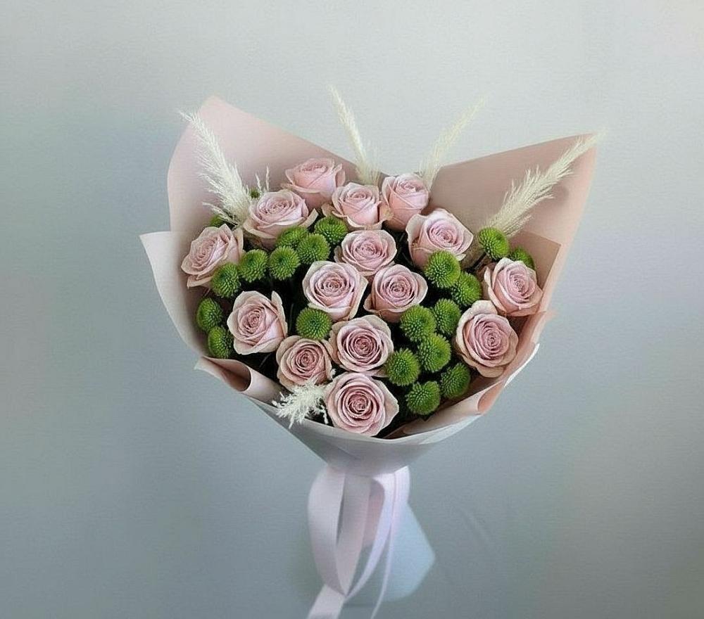 Букет цветов из: Розы и Хризантемы в Биорках