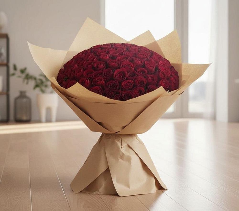 Букет 101 Красная роза в Биорках