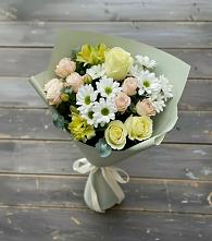 Букет цветов из:  Альстромерии, Розы и Хризантемы в Биорках