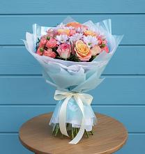 Букет цветов из:  Хризантемы и Розы в Биорках